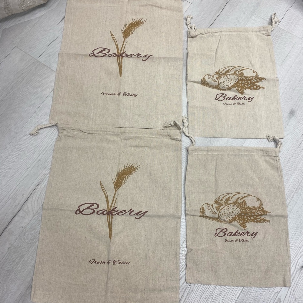Set of 4-Linen Bread Bags